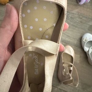 Cat & Jack Girls' Ballet Flats in Blush Pink with Elastic Strap
